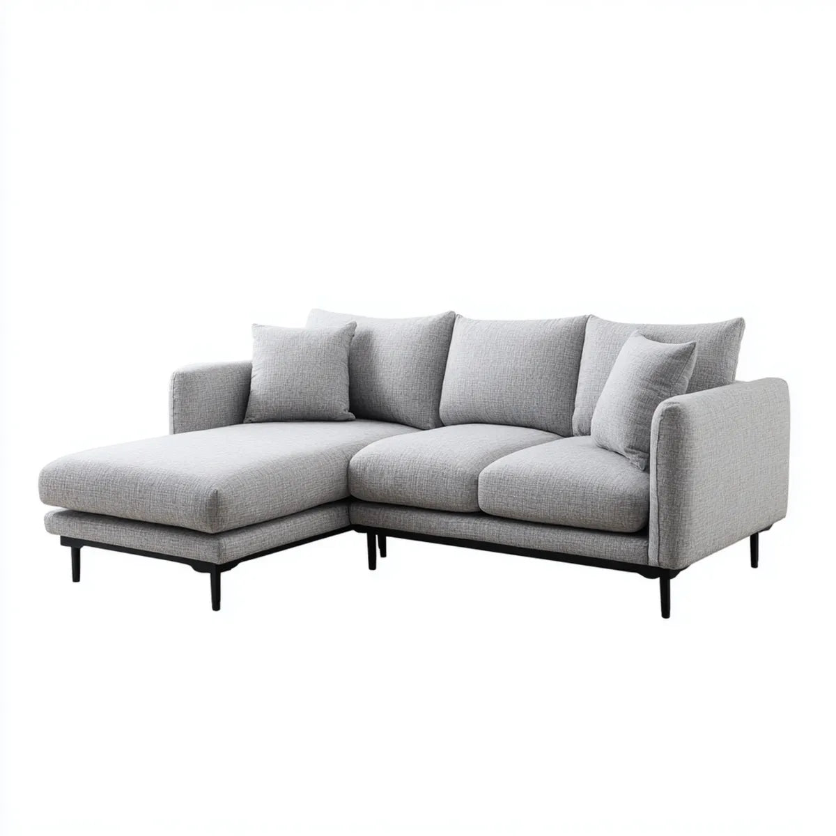 Divano angolare con chaise longue sinistra grigio 250 x 160 x 85 cm in poliestere forma a L