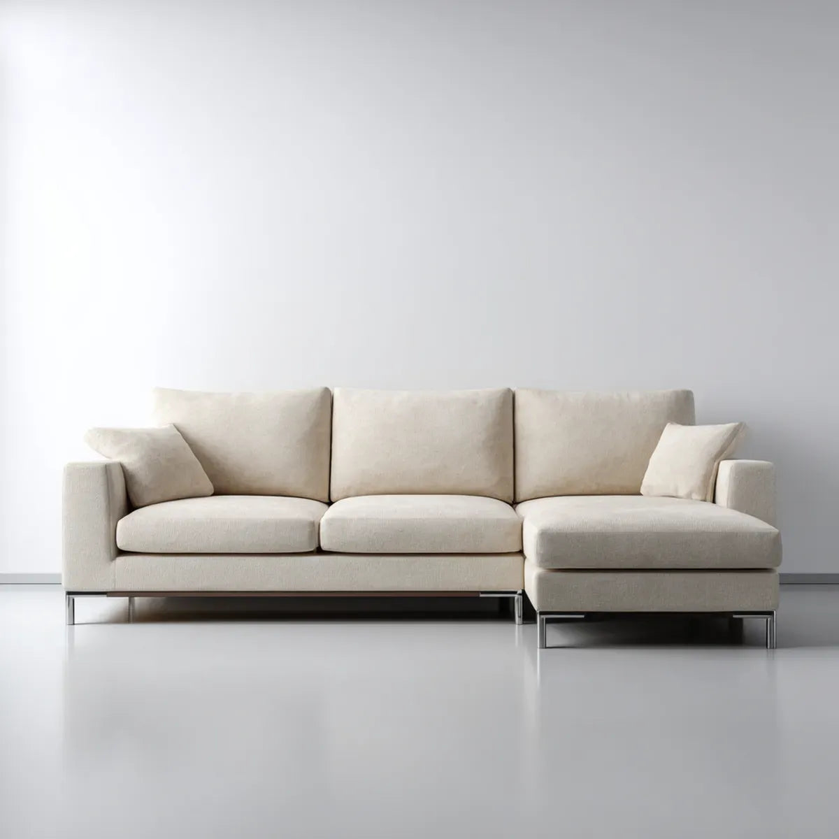 Divano angolare con chaise longue 3 posti beige 270 x 160 x 85 cm poliestere rettangolare